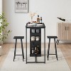 Nasitip 3-Piece Counter Height Bar Table Set with Storage Shelves, Compact Dining Table and 2 Stools for Small Spaces - 2 of 4