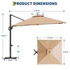 Large Cantilever Patio Umbrella 10' x 10'  Offset Outdoor Umbrella with 360-Degree Rotation, UV Protection, for Garden, Patio, and Poolside - 3 of 4