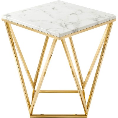 Modway Vertex Gold Metal Stainless Steel End Table