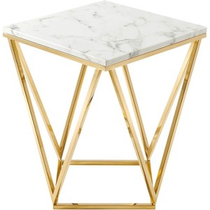 Modway Vertex Gold Metal Stainless Steel End Table - 1 of 3