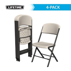 Lifetime Commercial Grade Folding Chair with Bypass Frame, 4-Pack, Almond (81157) - 1 of 4