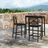 Outdoor Bar Stools Set of 2, 26 Inch All Weather HDPS Patio Counter Height Barstools with Back & Footrest, Aluminum Bar Stool Chairs - 3 of 4