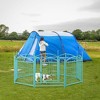 24 inch 8 Panels Metal Dog Pen Pet Dog Fence Outdoor Exercise Pen with Doors Blue - 4 of 4