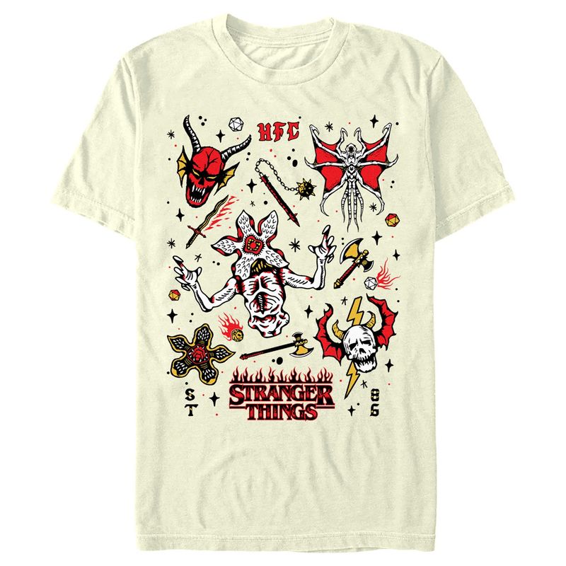 Men's Stranger Things Hellfire Club Icon Collage T-Shirt, 1 of 5