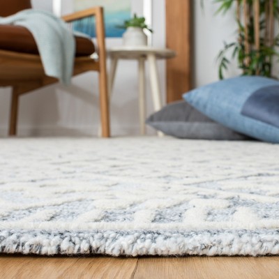 Ivory and Gray Hand-Tufted Wool Area Rug