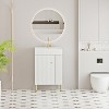 Bencmate Bathroom Storage Cabinets, Open-shelving Bathroom Vanity with Ceramic Sink and Soft-Closing Door, Cloakroom Open Shelf Storage Cabinet on the - 2 of 4
