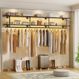 Besiost 2-Tier Clothing Rack with Hanging Rod, Clothing Shelves with Top Shelf - 1 of 4