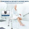 Tub Transfer Bench with Backrest and Padded Armrests, Height Adjustable, 300lb Shower Chair with Suction Cups for Elderly, Disabled, Injury Recovery - 2 of 4