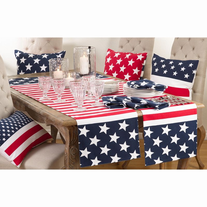 Saro Lifestyle Cotton Table Runner With American Flag Design, 3 of 4