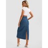 INSPIRE CHIC Women's Denim High Waisted Swiss Dots Back Slit Casual Column Midi Skirt - 4 of 4