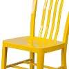 ADILE Modern Metal Dining Chairs Set of 2, Yellow - 2 of 4