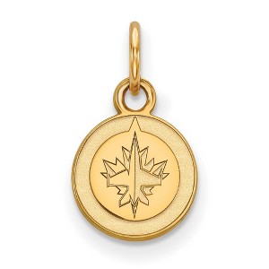 Black Bow Jewelry 14k Yellow Gold Winnipeg Jets NHL Extra Small Pendant - 1 of 3