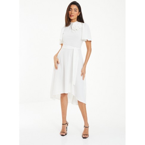 White dip 2025 hem dress