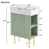 Lyngins 21.6" Storage Bathroom Vanity, Freestanding Vanity with Ceramic Sink & Overflow, Bathroom Storage Cabinet, Small-to-Medium Bathrooms - 4 of 4