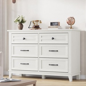 6 Drawer Dresser for Bedroom, 47" Wide Wooden Storage Chest, Freestanding Closet Organizer - 1 of 4