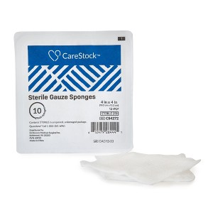 CareStock 12-Ply Gauze Sponge 4 X 4'' Sterile 10 per Tray - 1 of 2