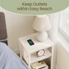 End Table with Built-in Charging Station 3-Tier Nightstand with USB Ports and Power Outlets Side Table for Living Room - 3 of 4