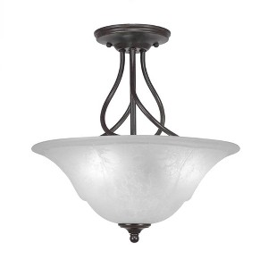 Toltec Lighting Capri 3 - Light Flush Mount in  Dark Granite with 16" White Marble  Shade - 1 of 1