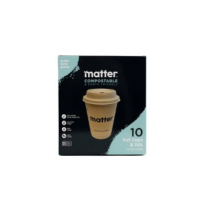 Matter Compostable Hot Disposable Cup with Lid - 12oz/10ct - 1 of 4