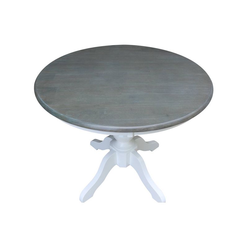 36&#34; Round Top Dining Table White/Heather Gray - International Concepts, 4 of 7