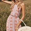 Anna-Kaci Women's Floral Print Maxi Dress with Sleeveless Bodice and Front Slit Detail - 3 of 4