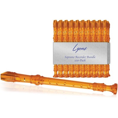 Lyons Soprano Recorder Value Bundle 100-Pack Transparent Orange