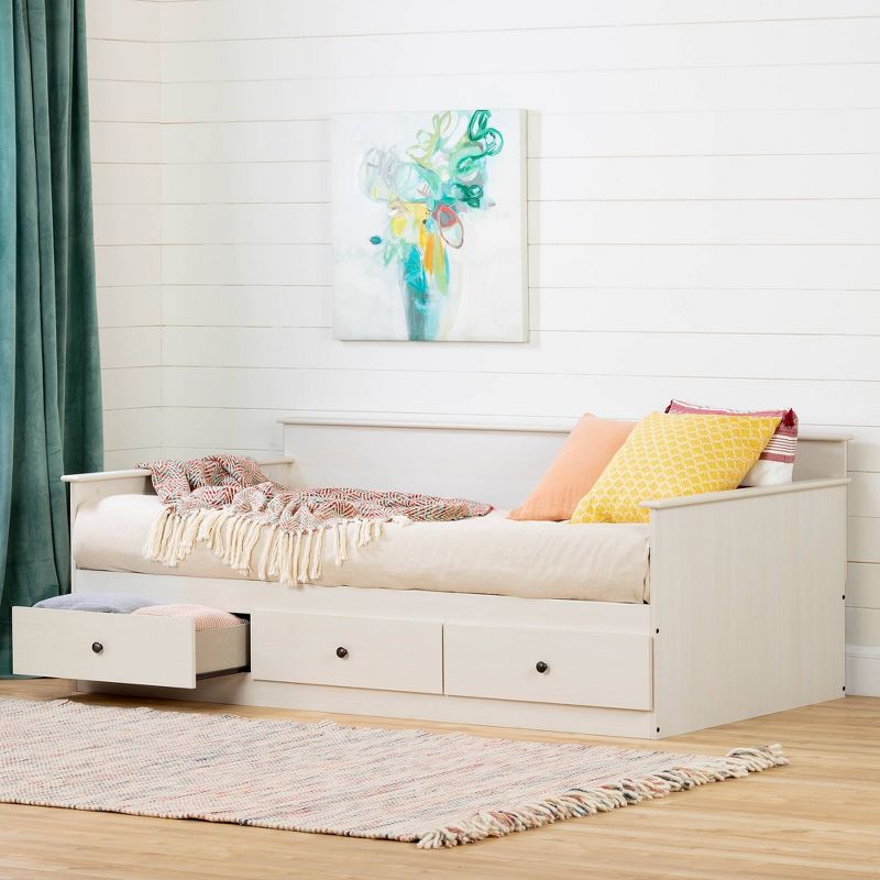 Twin Plenny Daybed with Storage White Wash - South Shore, 3 of 11