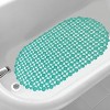 Home Mart Goods Teal Vinyl Non-Slip Bathtub Shower Mat With Suction Cups -27" x15" - 2 of 4