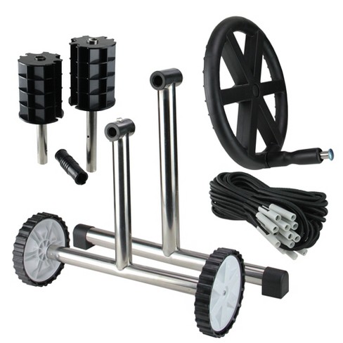 Pool Central Reel System With Stainless Steel Frame For 4'' Tubes For  In-ground Pool Covers 21 - Black/gray : Target