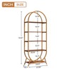 MAYEERTY 5-Tier Bookshelf, 70.8" Open Bookcase Arched Display Rack - 4 of 4