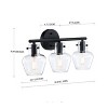 TOBILI 19 in. Matte Black 3 Light Bathroom Vanity Light Fixture with Clear Glass Shade Including E12 Base, Bulb NOT Included - 2 of 3