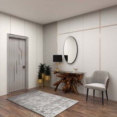 24" Black Crystal Table Lamp with Gold Accents