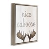 Stupell Industries Nice Caboose Bathroom Moose Antlers Floating Frame Canvas Art, Brown, 25" x 25" - 2 of 4