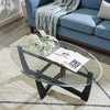 NicBex Modern 48" Oval Coffee Table with Glass Top for Living Room and Bedroom - 3 of 4