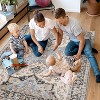 Classic Vintage Floral Rug, Thin Low Pile, Non Slip, Washable, Stain Resistant, Foldable Accent Carpet for Living Room Bedroom - 3 of 4