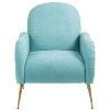 Cyan snowflake fabric armchair, single sofa chair, suitable for living room bedroom and dining room - 4 of 4