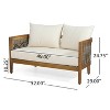 Christopher Knight Home 2pc Burchett Acacia Wood and Rattan Outdoor Loveseat and Coffee Table Set with Cushions - 4 of 4