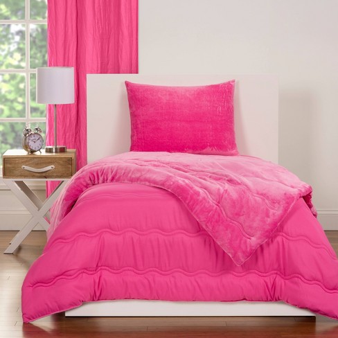 Hot Pink and Yellow Reversible Comforter Set - On Sale - Bed Bath & Beyond  - 37485508