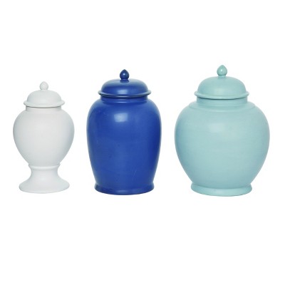 VIP Dolomite 10.75 in. Multicolor Regency Lidded Jars Set of 3