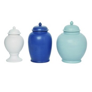VIP Dolomite 10.75 in. Multicolor Regency Lidded Jars Set of 3 - 1 of 2