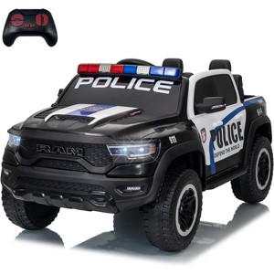 12V Kids Ride On Police Car with Remote Control, Electric Pickup Truck for Toddlers, 3 Speeds, Spring Suspension, LED Lights - 1 of 4