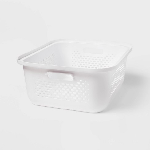 Small Decorative Plastic Bin With Cutout Handles - Brightroom™ : Target