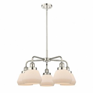 Fulton - 5 Light Stem Hung Chandelier In Art Deco Style-13.5 Inches Tall and 24.5 Inches Wide - 1 of 1