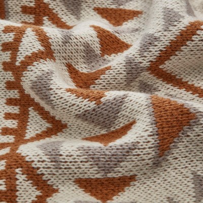 Boho Brown Diamond Knit Throw Blanket 50"x60"