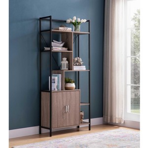 NicBex Bookcases for Living Room Modern Storage Cabinet Bookcase with 4 Open Shelves and 2 Door Cabinet for Home Office - 1 of 4