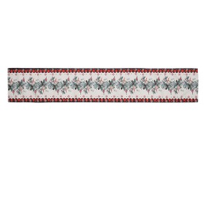 Unique Bargains Christmas Table Runner Red Green White 72"x13" 1 Pc - 1 of 4