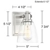 Possini Euro Design Osborne Modern Wall Light Sconces Set of 2 Brushed Nickel Hardwire 5" Fixture Clear Glass for Bedroom Bathroom - 4 of 4