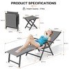 Crestlive Products 3 pc Outdoor Aluminum Adjustable Folding Chaise Lounge Chairs and Foldable Side Table Set - 2 of 4