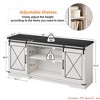 Living Room Farmhouse TV Stand for TVs Up to 65", Rustic Entertainment Center w/Sliding Barn Doors, Storage Cabinets & Adjustable Shelf, Media Console - 2 of 4