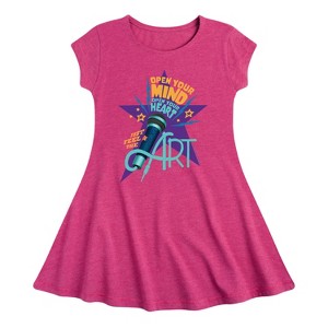 Girls' - Karma's World - Open Your Mind, Open Your Heart Fit & Flair Cap Sleeve Dress - 1 of 1
